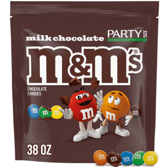 4 pack - M&M'S Milk Chocolate Candy, Party Size, 38 oz Resealable Bag