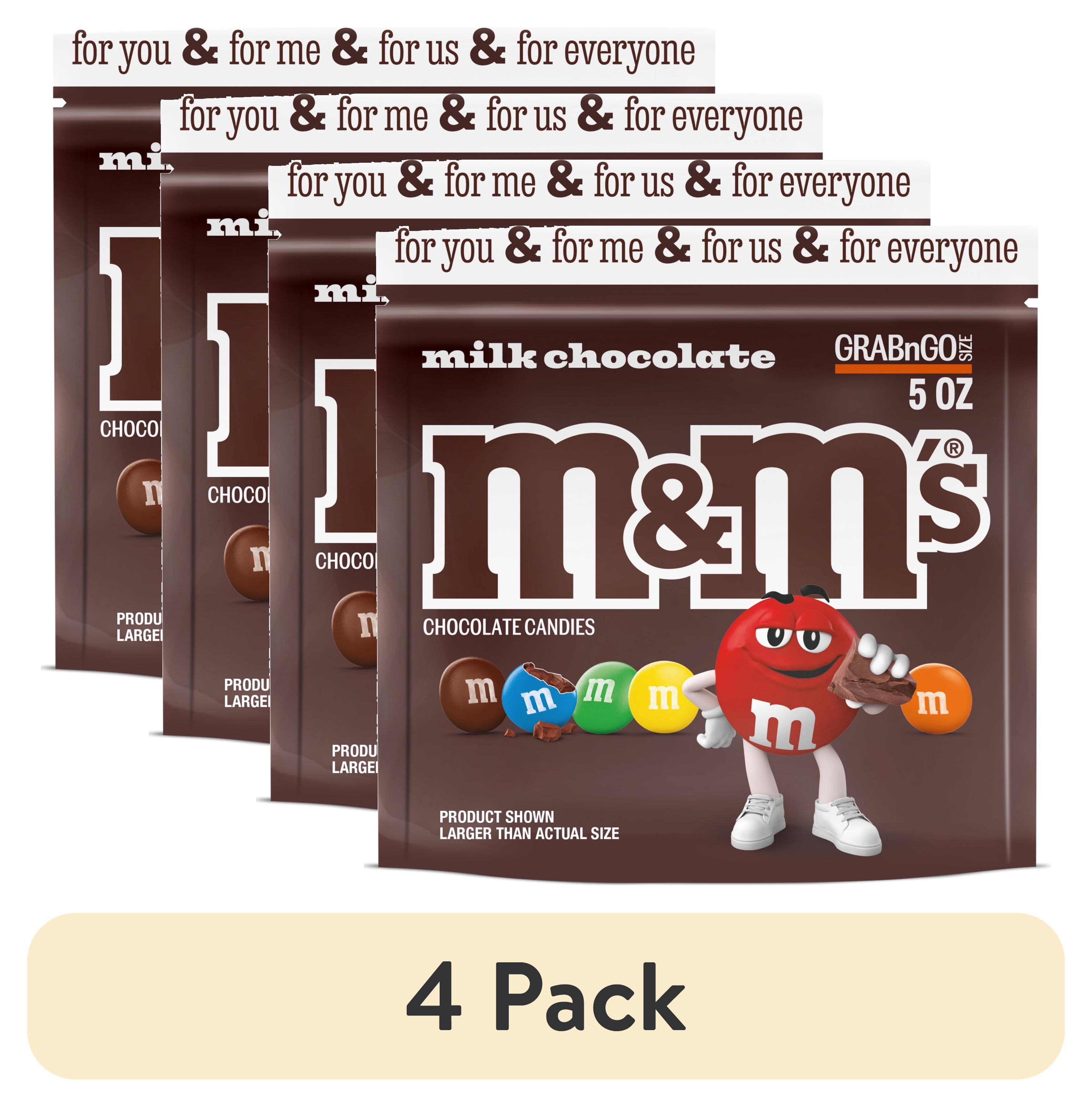 4 pack) M&M's Milk Chocolate Candy, Grab N Go - 5 oz Resealable