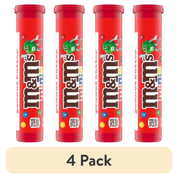 (4 pack) M&M's Minis Peanut Butter Milk Chocolate Candy - 1.74 oz Mega Tube (Packaging May Vary)