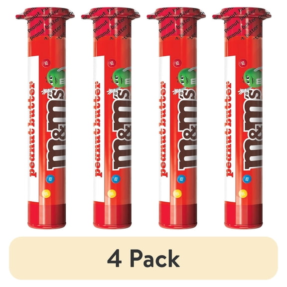 (4 pack) M&M's Minis Peanut Butter Milk Chocolate Candy - 1.74 oz Mega Tube (Packaging May Vary)