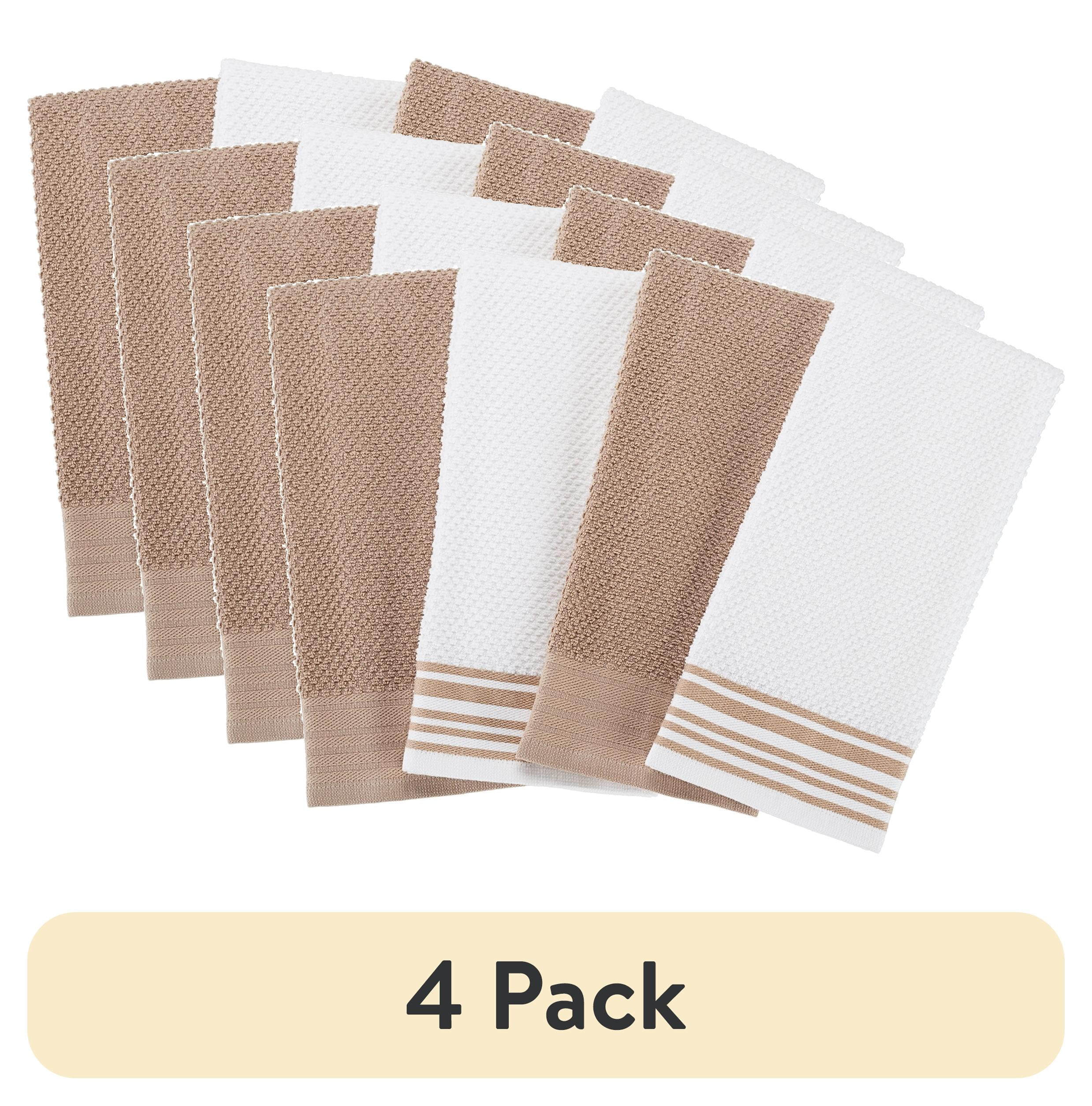 4 pack) Mainstays 4-Pack 16”x26” Woven Kitchen Towel Set