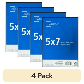 (4 pack) Mainstays – 5x7 Picture Frame – Black Front Loading Wall or Tabletop Photo Frame