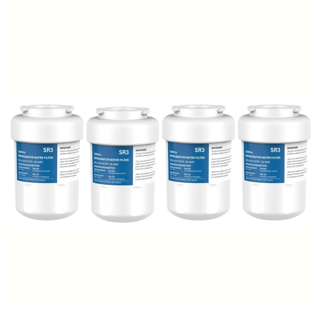 4 pack MWF Water Filters for GE® Refrigerators, Replacement for GE® MWF