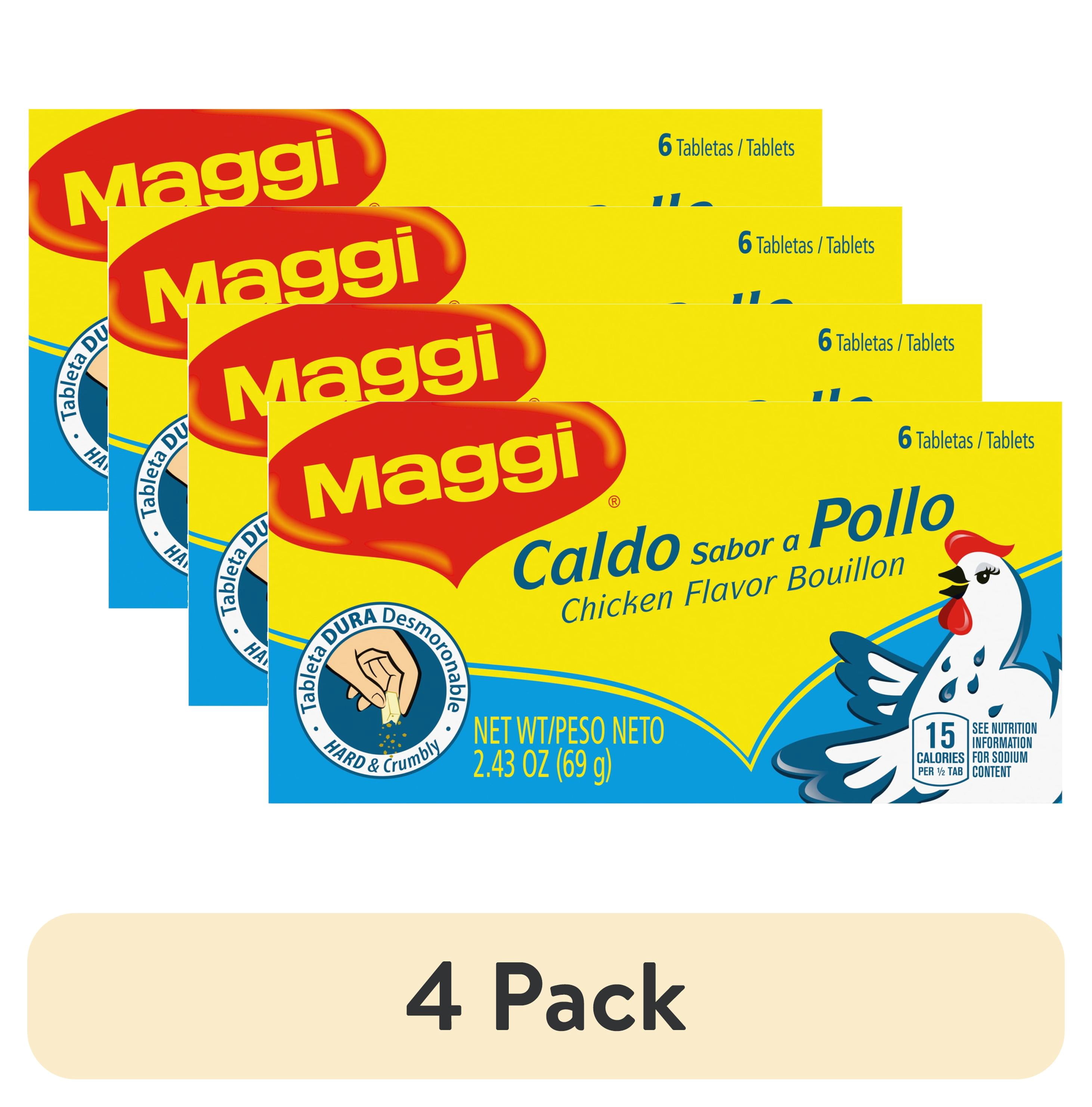 (4 pack) Maggi Chicken Flavor Bouillon Tablets, 2.43 oz, 6 Tablets