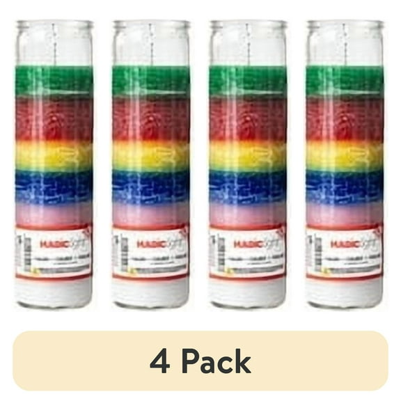 (4 pack) MagicLight 9.6 oz Religious Candles - Unscented Clear Glass Jar