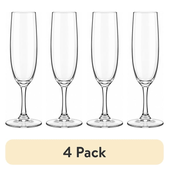 (4 pack) Mainstay Glass Champagne Flute, 6oz