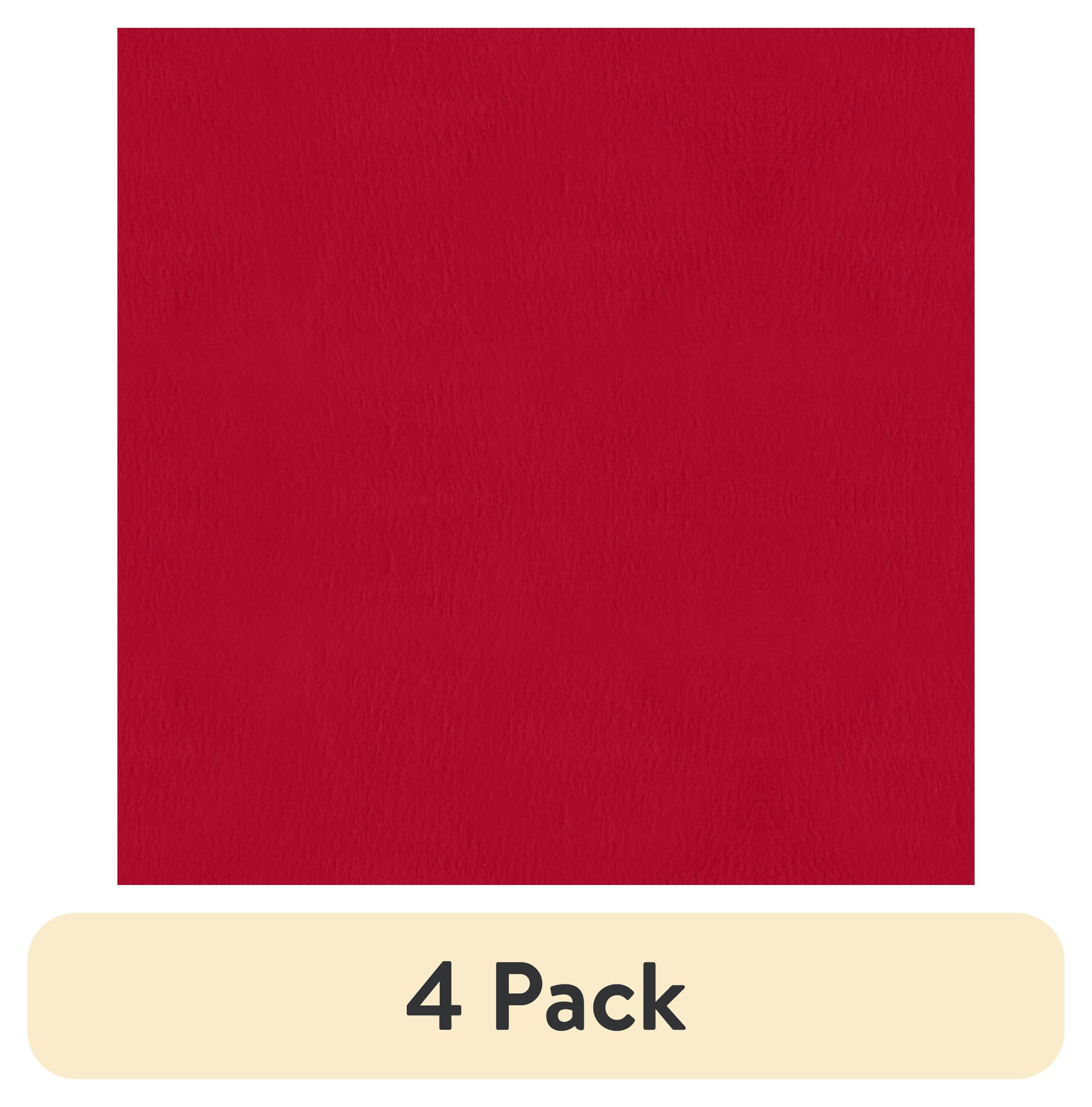 (4 pack) Mainstays 1.5 Yards 100% Polyester Brushed Fleece Solid, Red ...