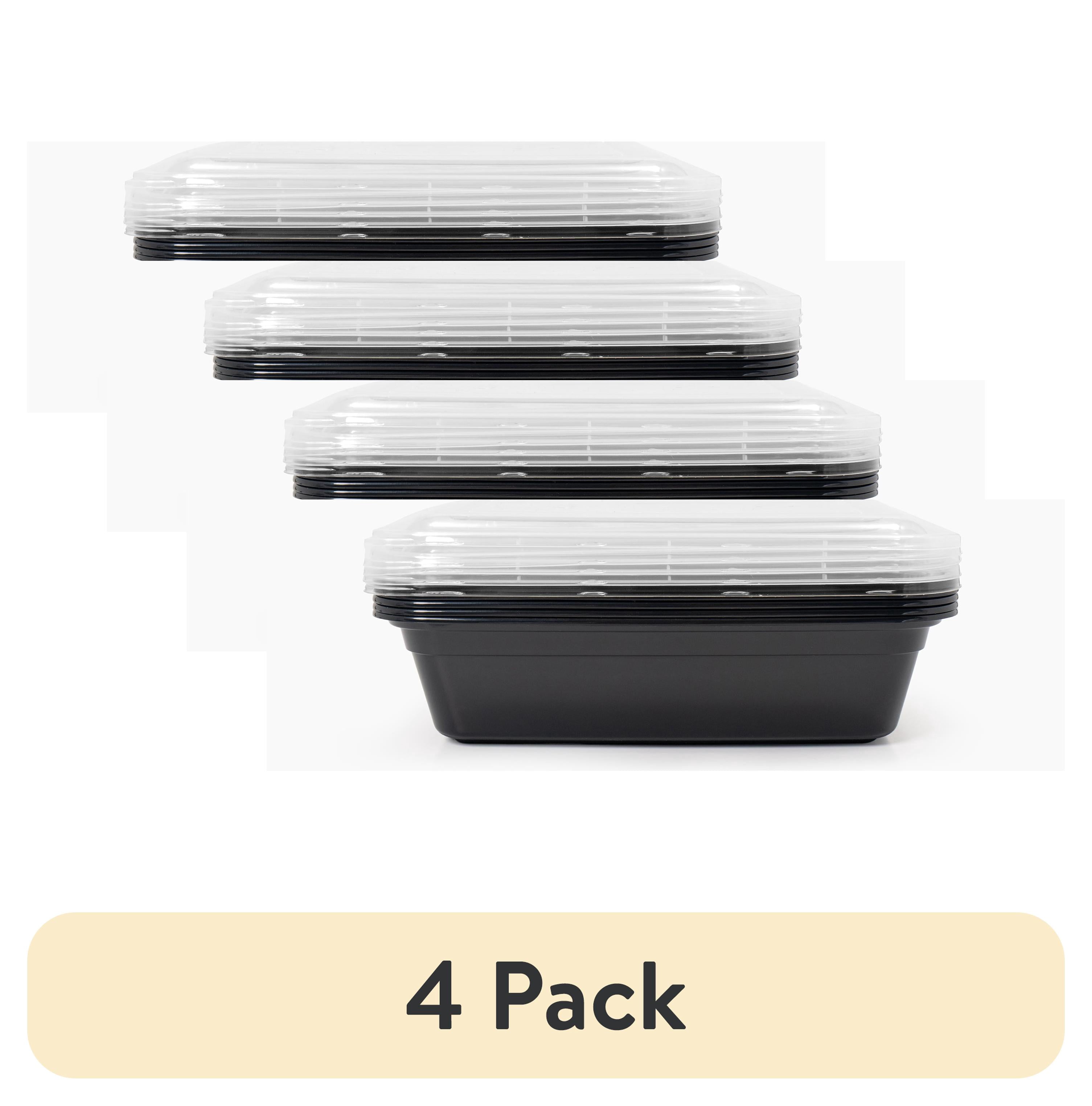 (4 pack) Mainstays 10-Piece (5 Containers + 5 Lids) Single Compartment Meal Prep, BPA-Free, Leak-Resistant, Microwave and Dishwasher Safe