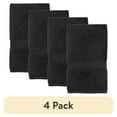 thumbnail image 1 of (4 pack) Mainstays Basic Hand Towel, Soft 100% Cotton and highly absorbent Hand Towel, Black, 1 of 9