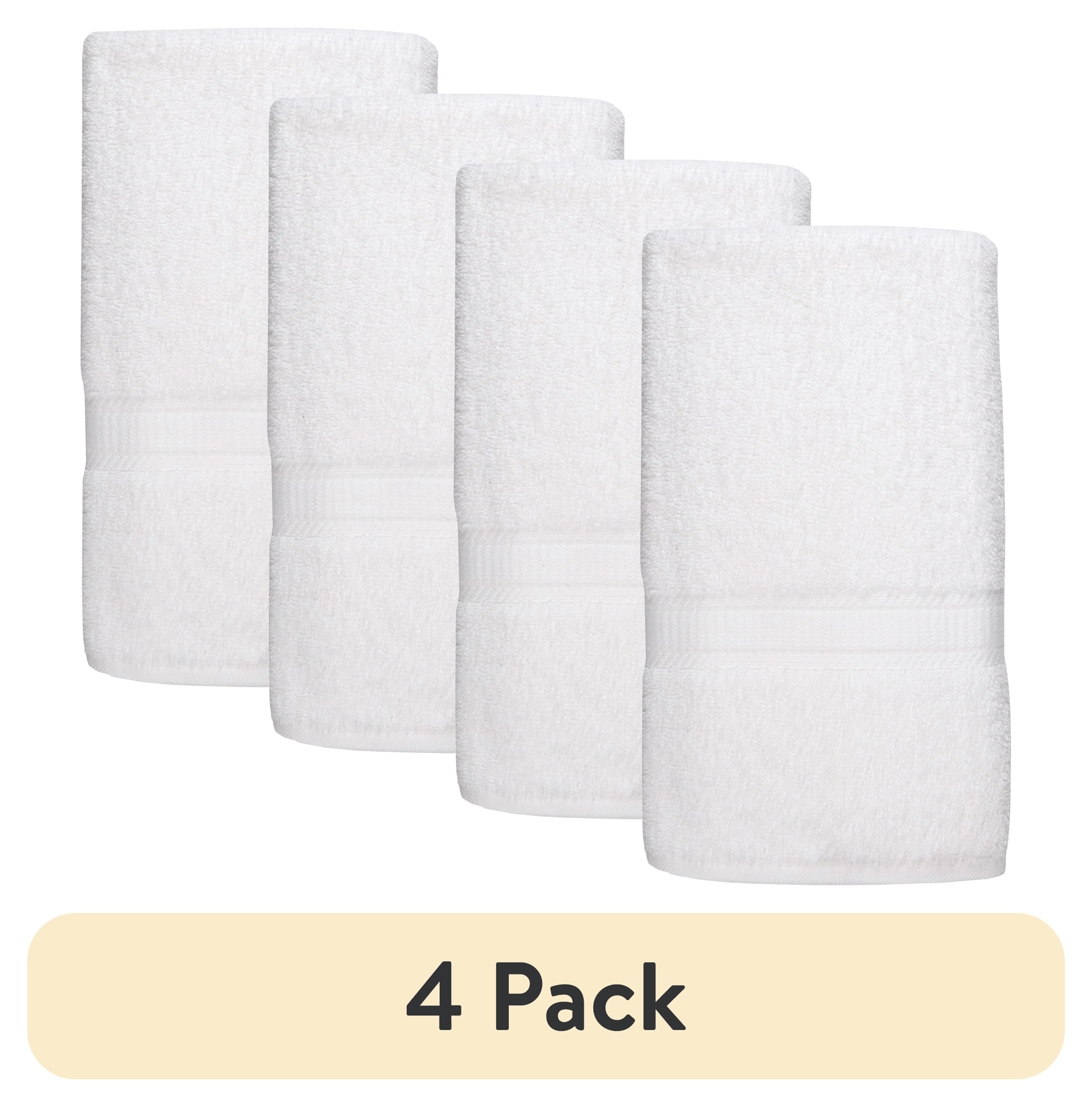 (4 pack) Mainstays 100% Cotton Hand Towel, Super Soft and highly absorbent Basic Solid Premium Hand Towel for Bathroom, Hotels, Spa and Gym – White - Walmart.com