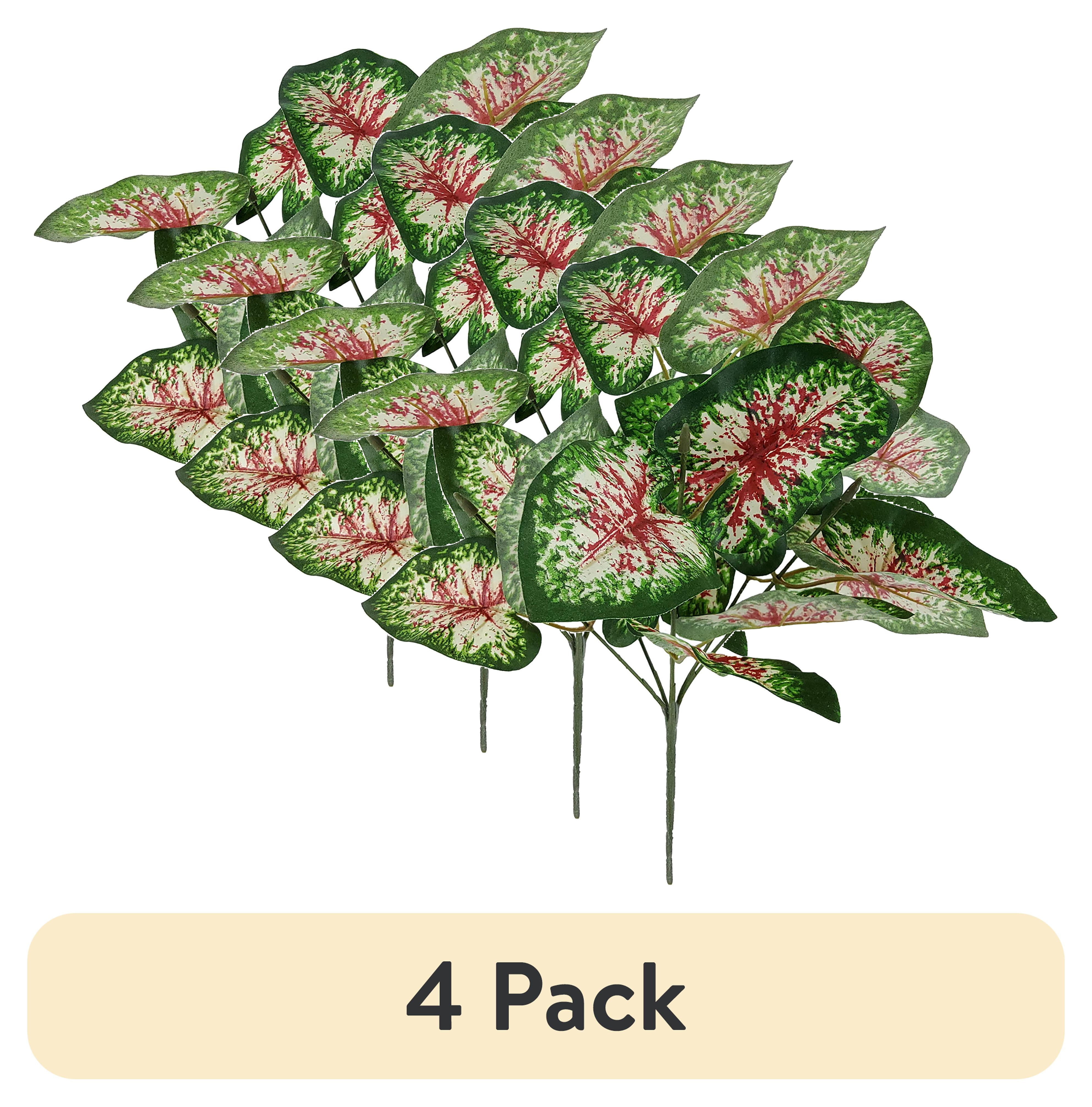 (4 pack) Mainstays 13" Indoor Artificial Green Watermelon Plant Pick, Green Color. Pot Not Included