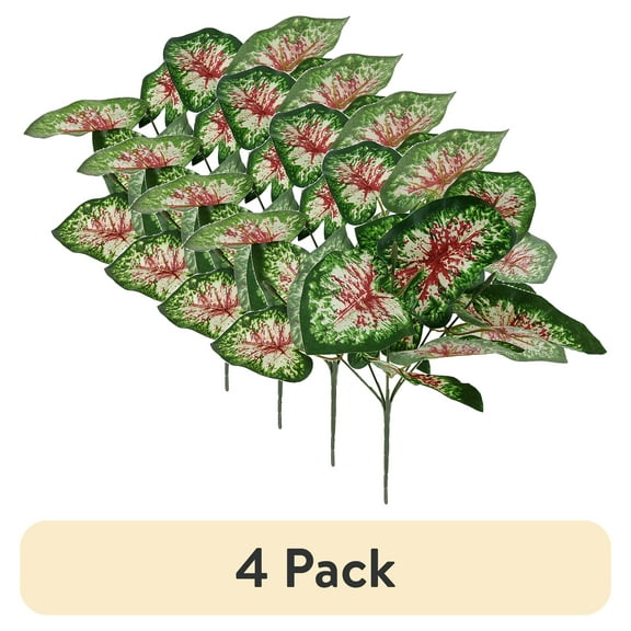 (4 pack) Mainstays 13" Indoor Artificial Green Watermelon Plant Pick, Green Color. Pot Not Included