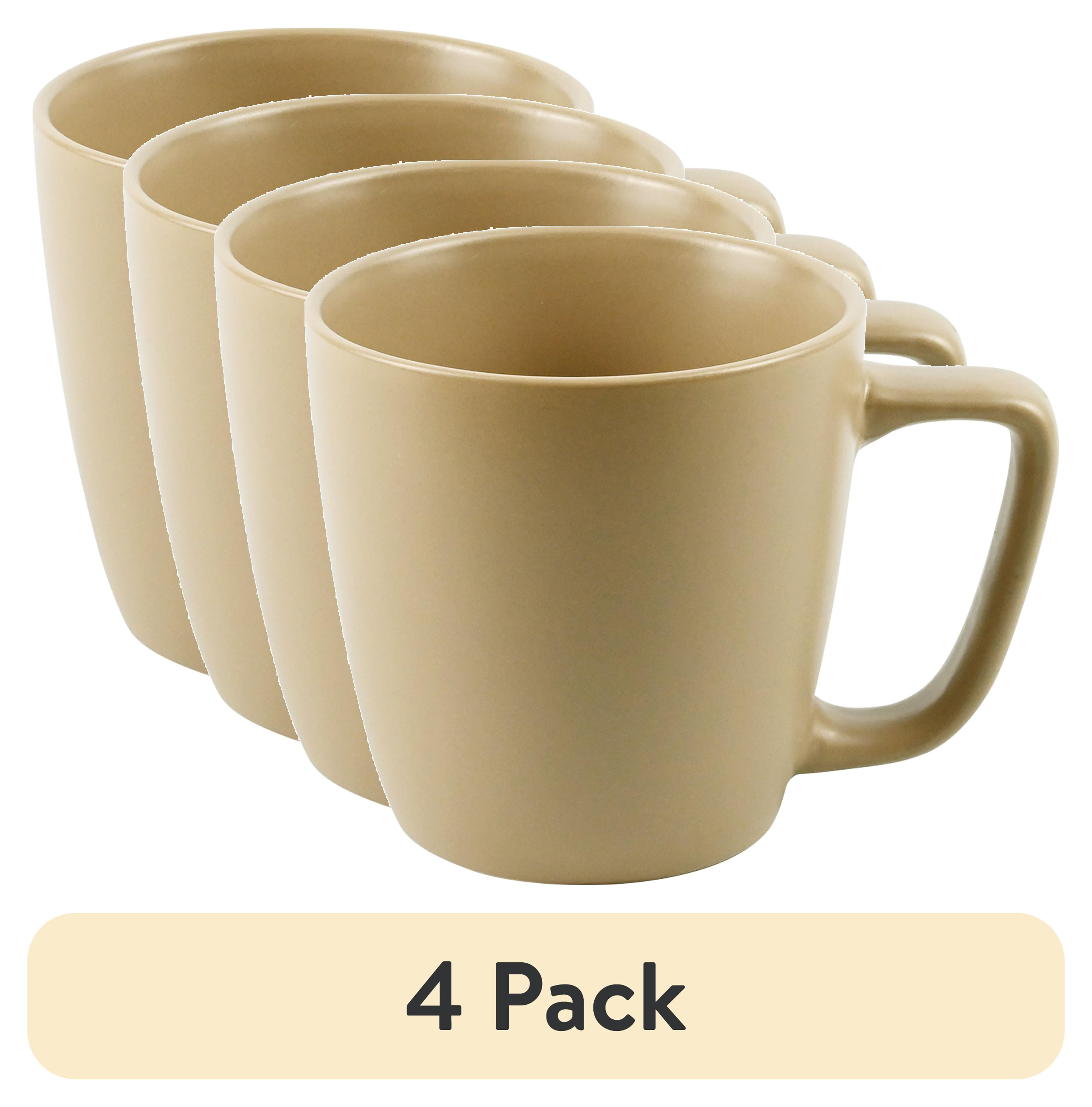 (4 pack) Mainstays Alessandra 14 oz Solid Matte Brown Stoneware Mug