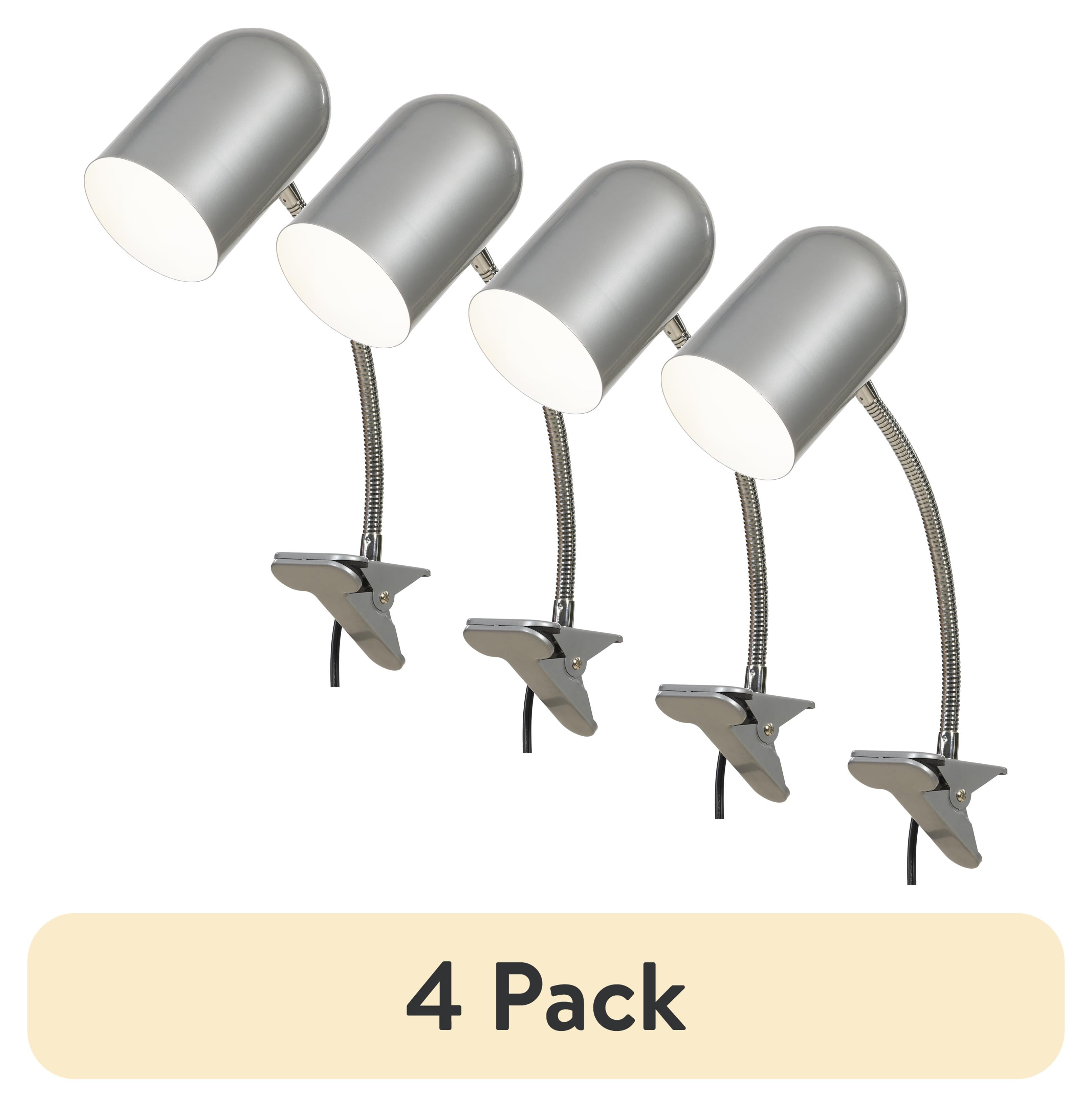 (4 pack) Mainstays 15" Metal Clip Task Lamp, Grey