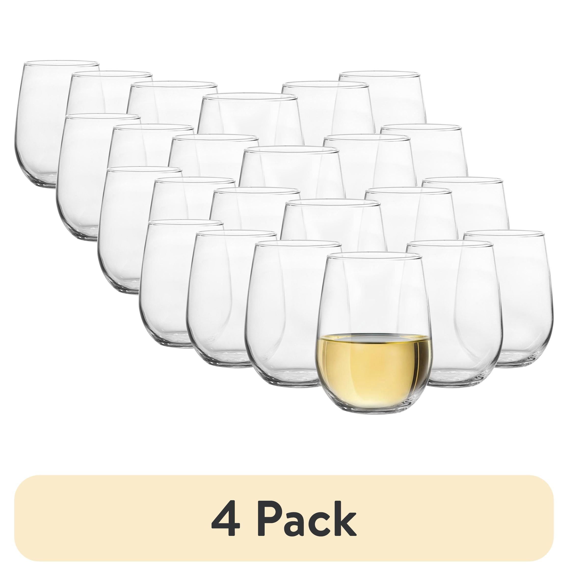 (4 pack) Mainstays 17oz Stemless Wine Glass - Walmart.com