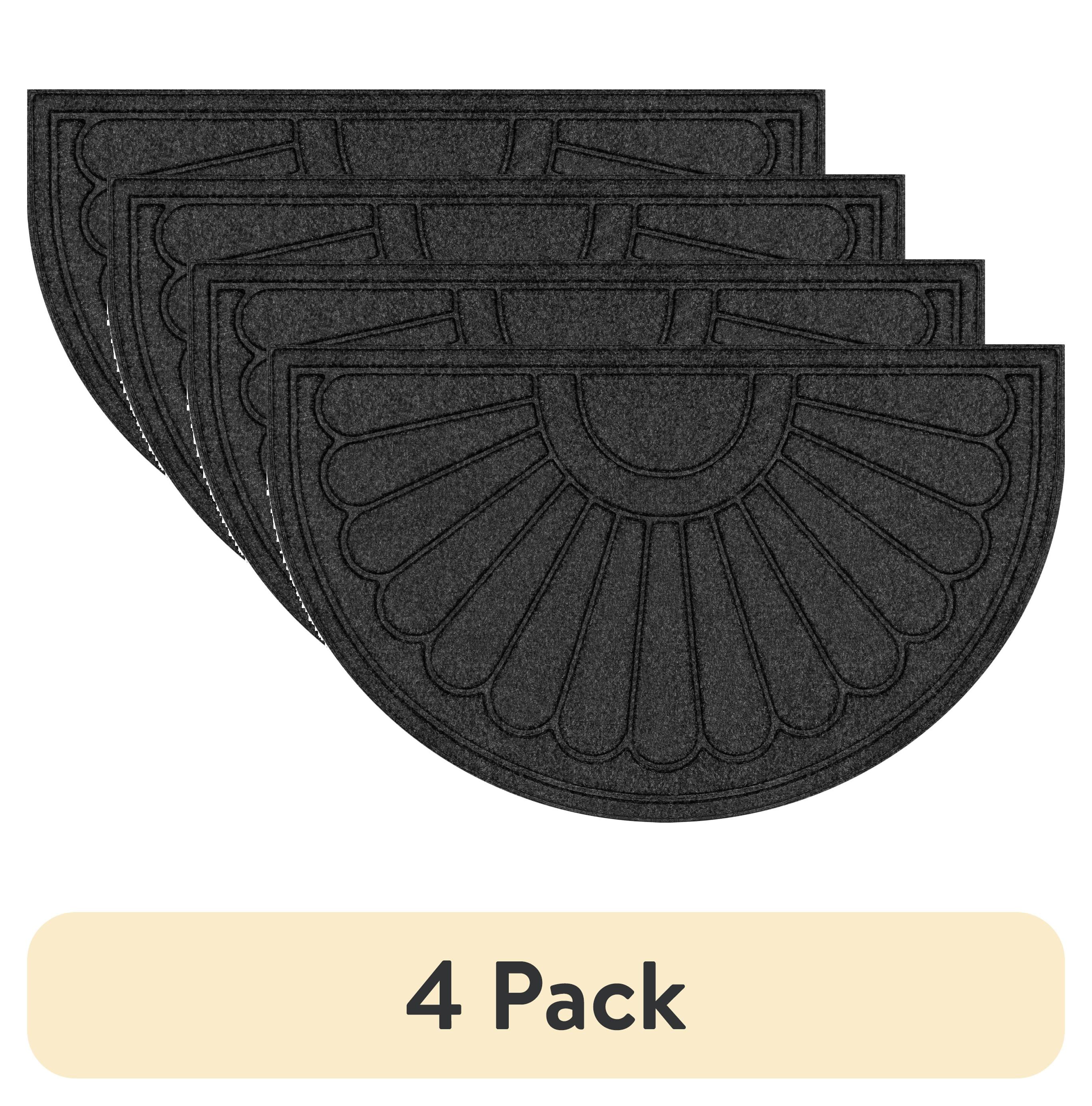 (4 pack) Mainstays 18"x30" Gray Sunburst Polyester Utility Entryway Door Mat