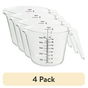 (4 pack) Mainstays 2-Cup Large Spout Plastic Measuring Cup, Clear