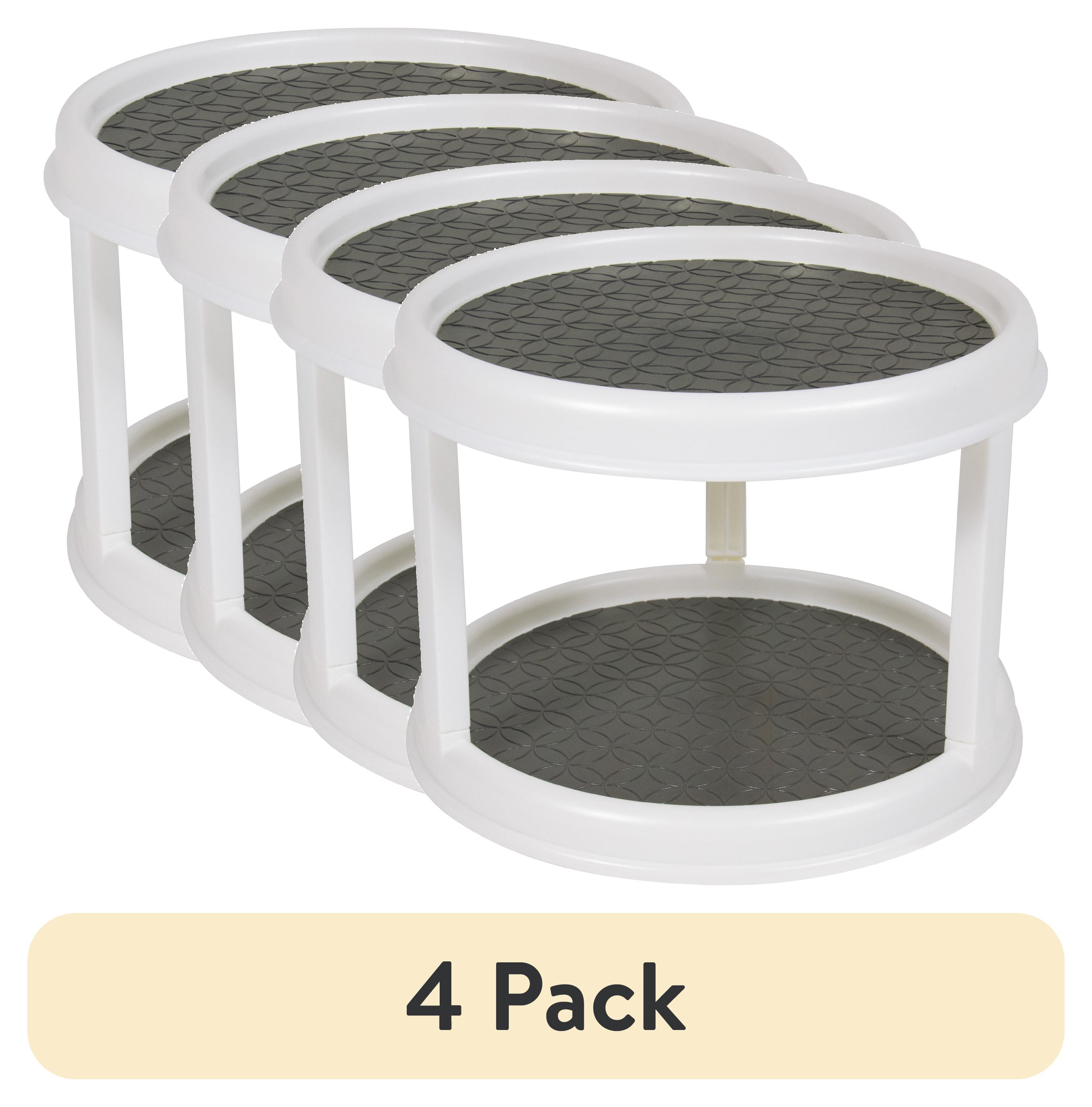 (4 pack) Mainstays 2-Tier 10 in Lazy Susan Turntable Organizer