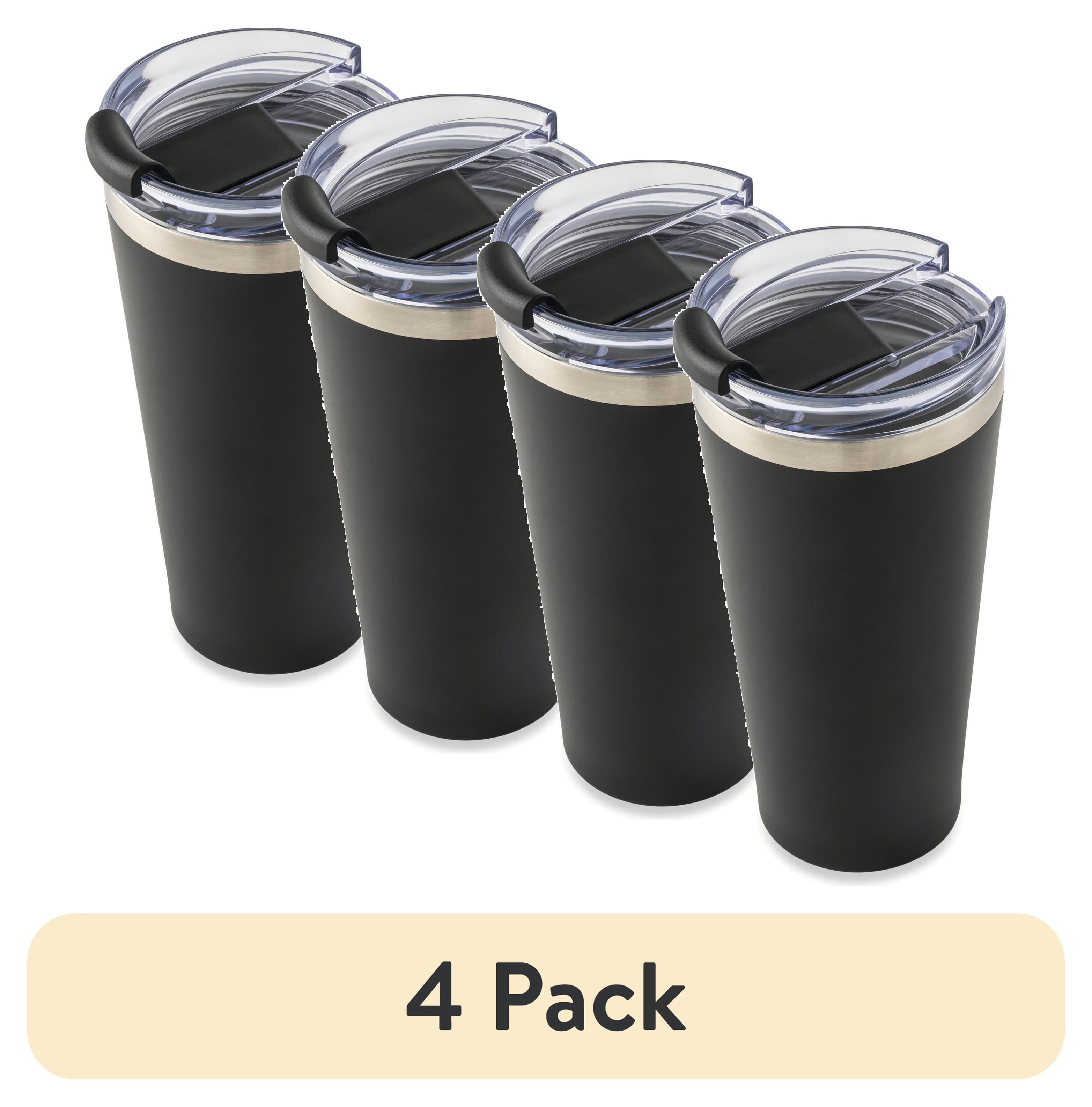 衛生日用品 R.E.G. O-K ALL STAINLESS 20 4 pack) Mainstays 20oz Stainless Steel Tumbler, Black - Walmart.com