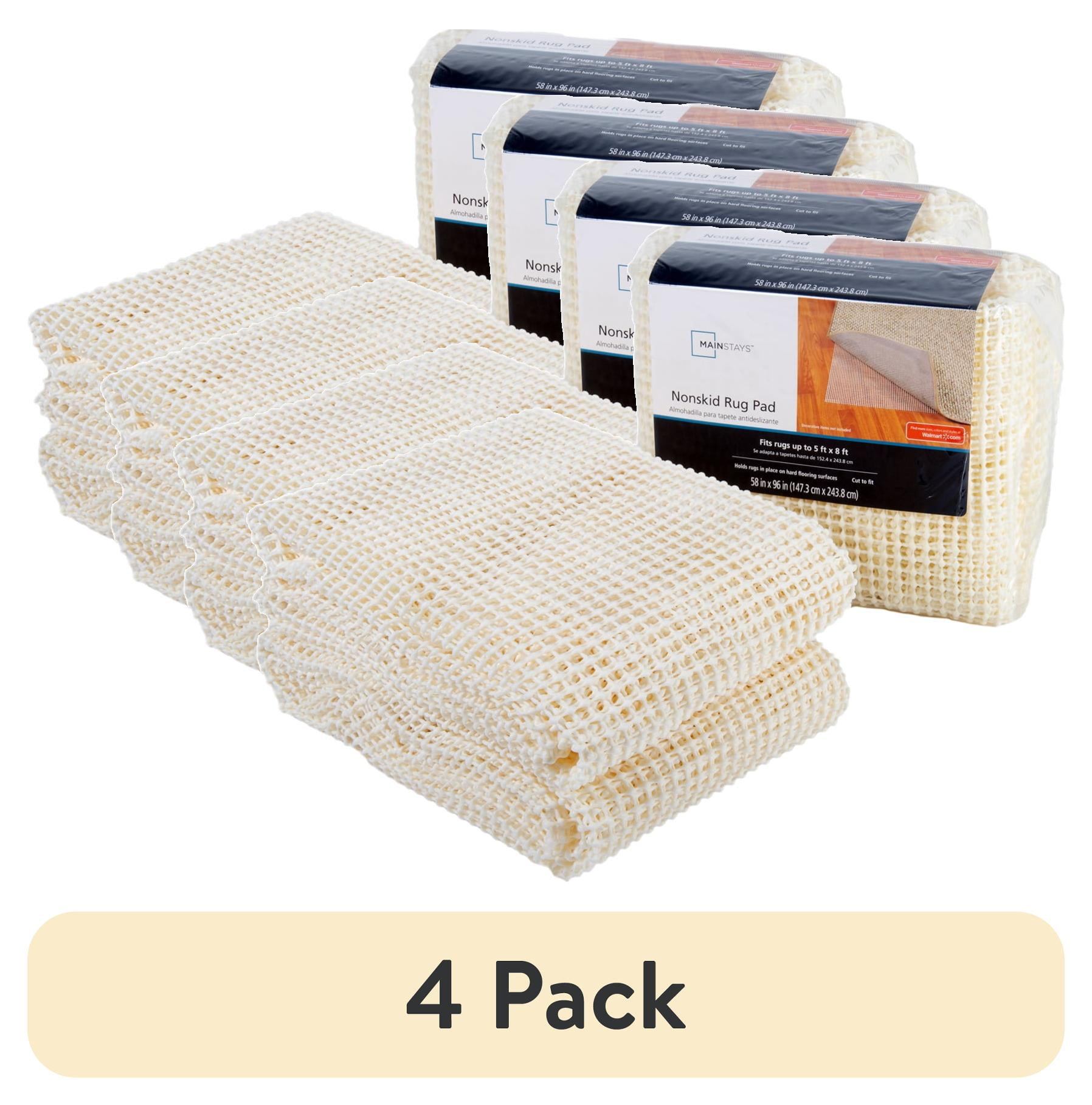 (4 pack) Mainstays 20" x 68" Non-Skid Non-Slip Cream Rug Pad