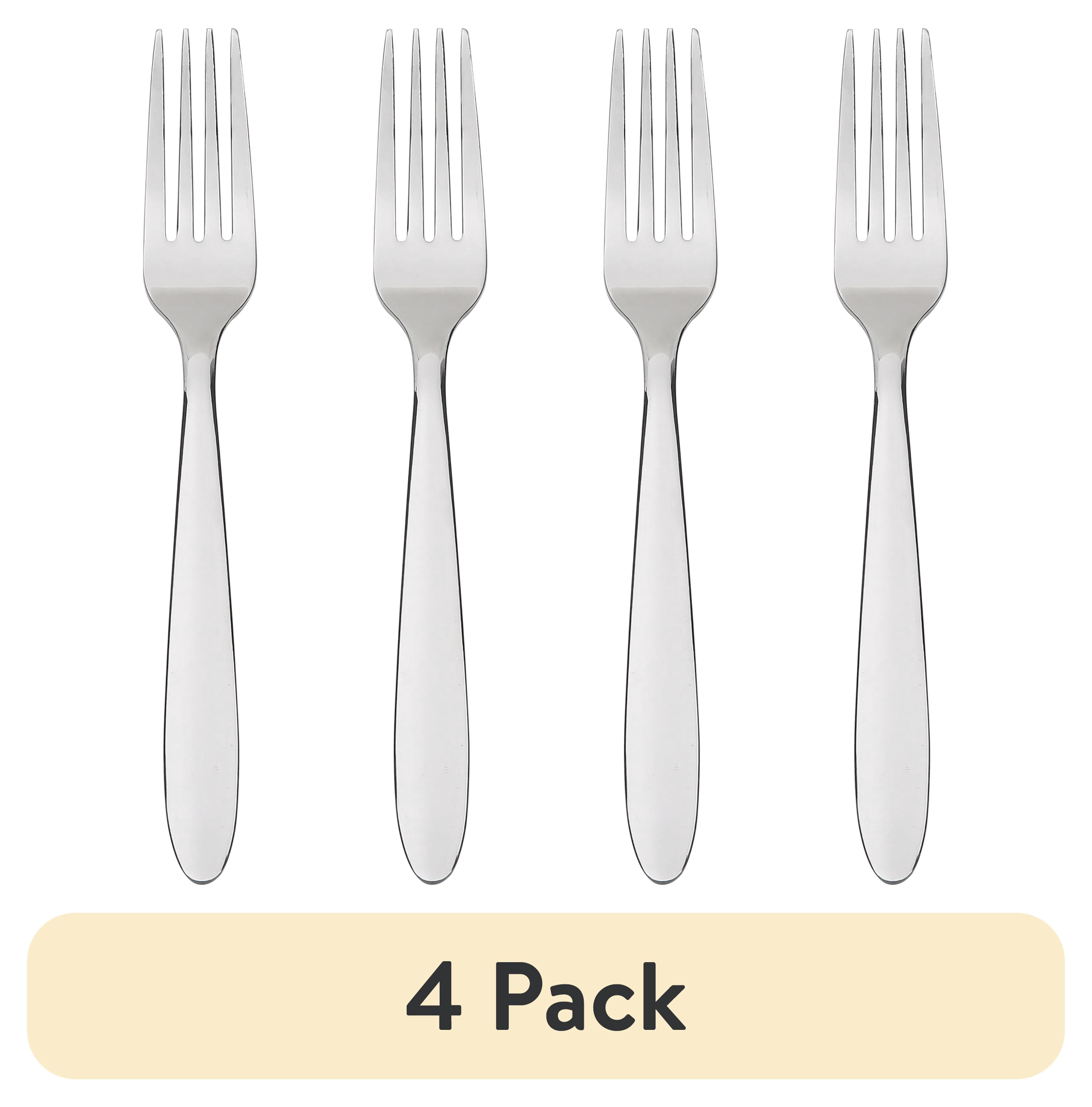 (4 pack) Mainstays 3 Piece Breck Stainless Steel Dinner Fork Set