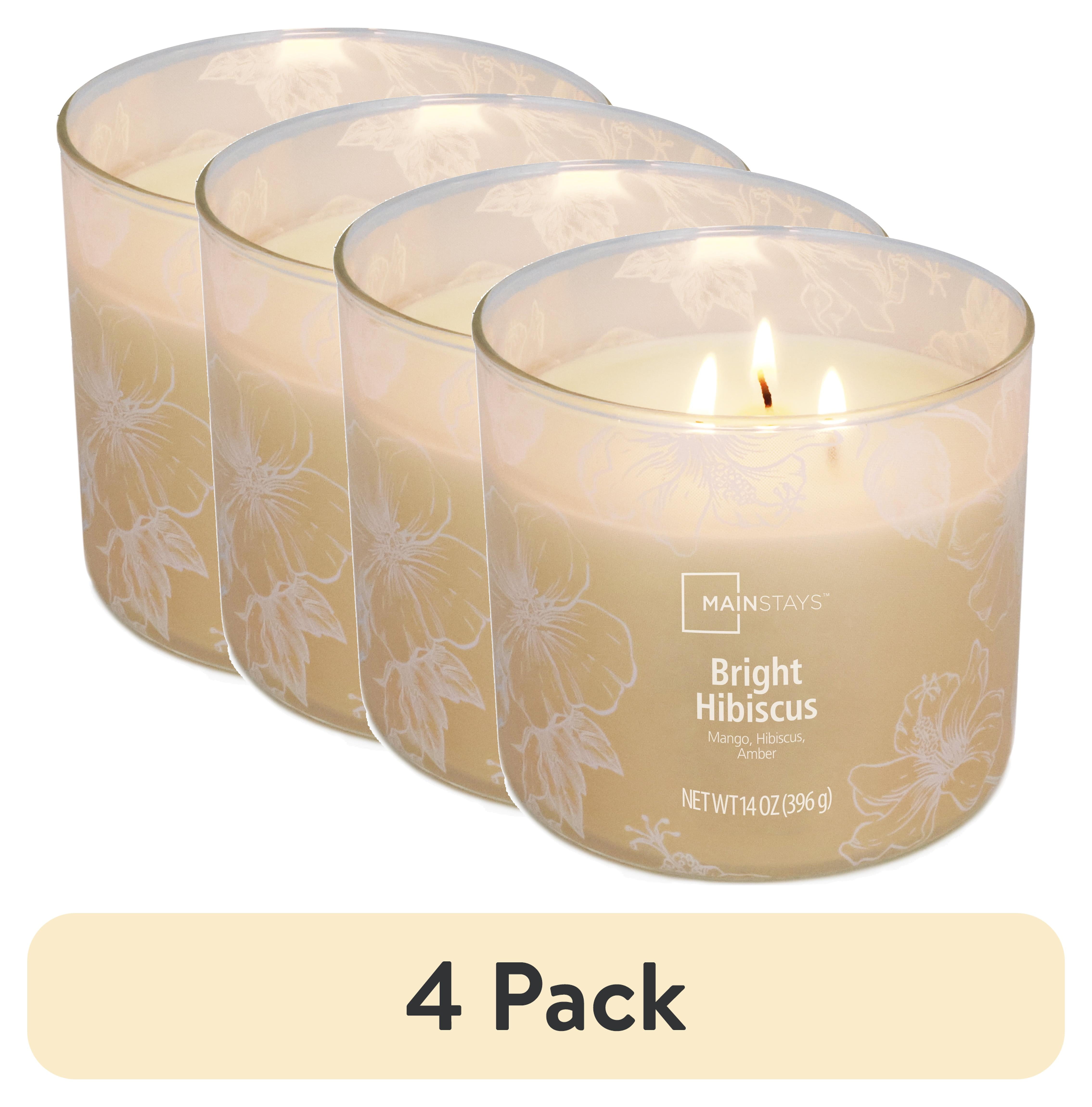 Mainstays 14 oz 3-Wick Ombre Wrap Bright Hibiscus Scented Candle