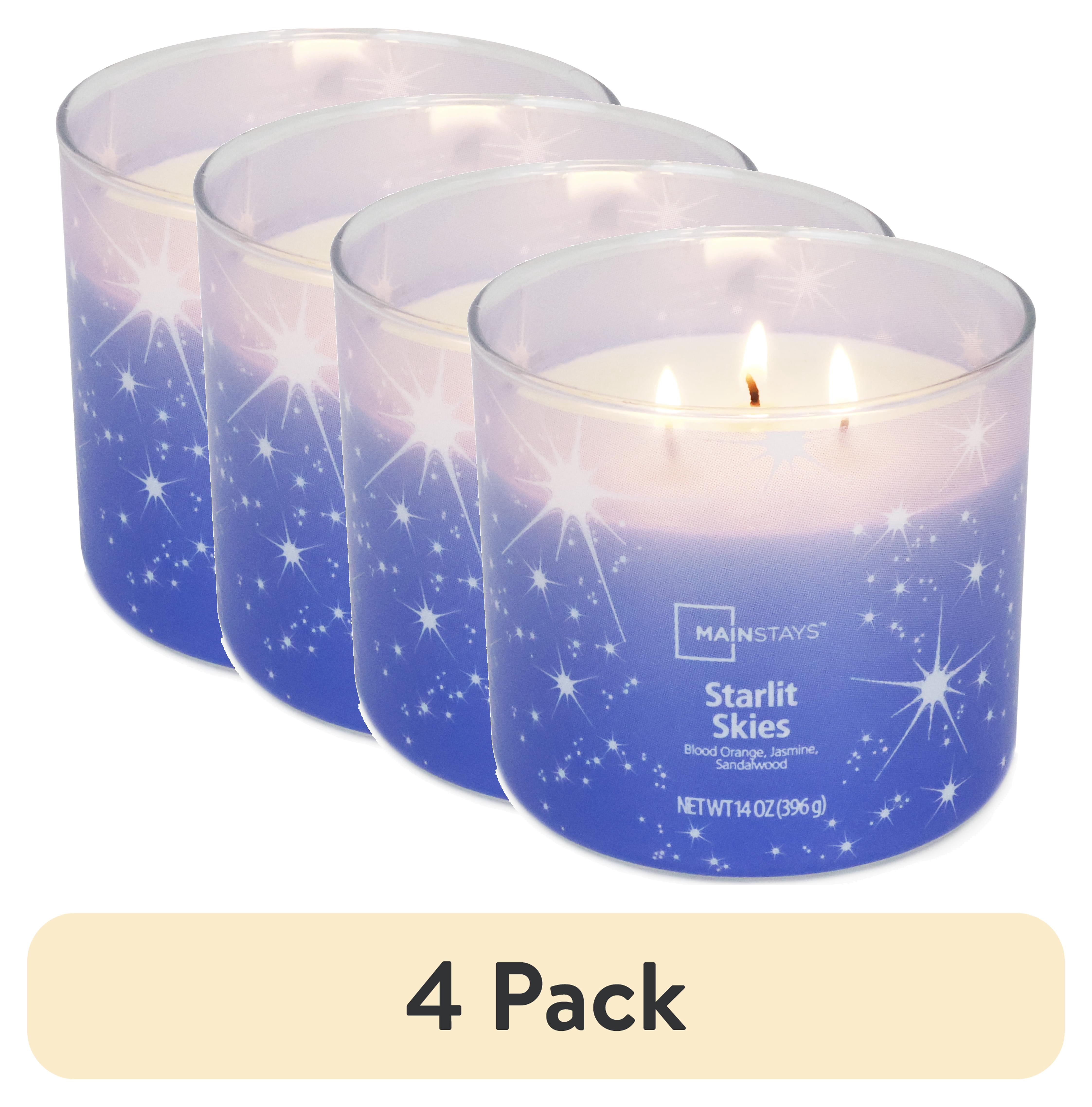 (4 pack) Mainstays 3-Wick Ombre Wrap Starlit Skies Candle, 14-Ounce