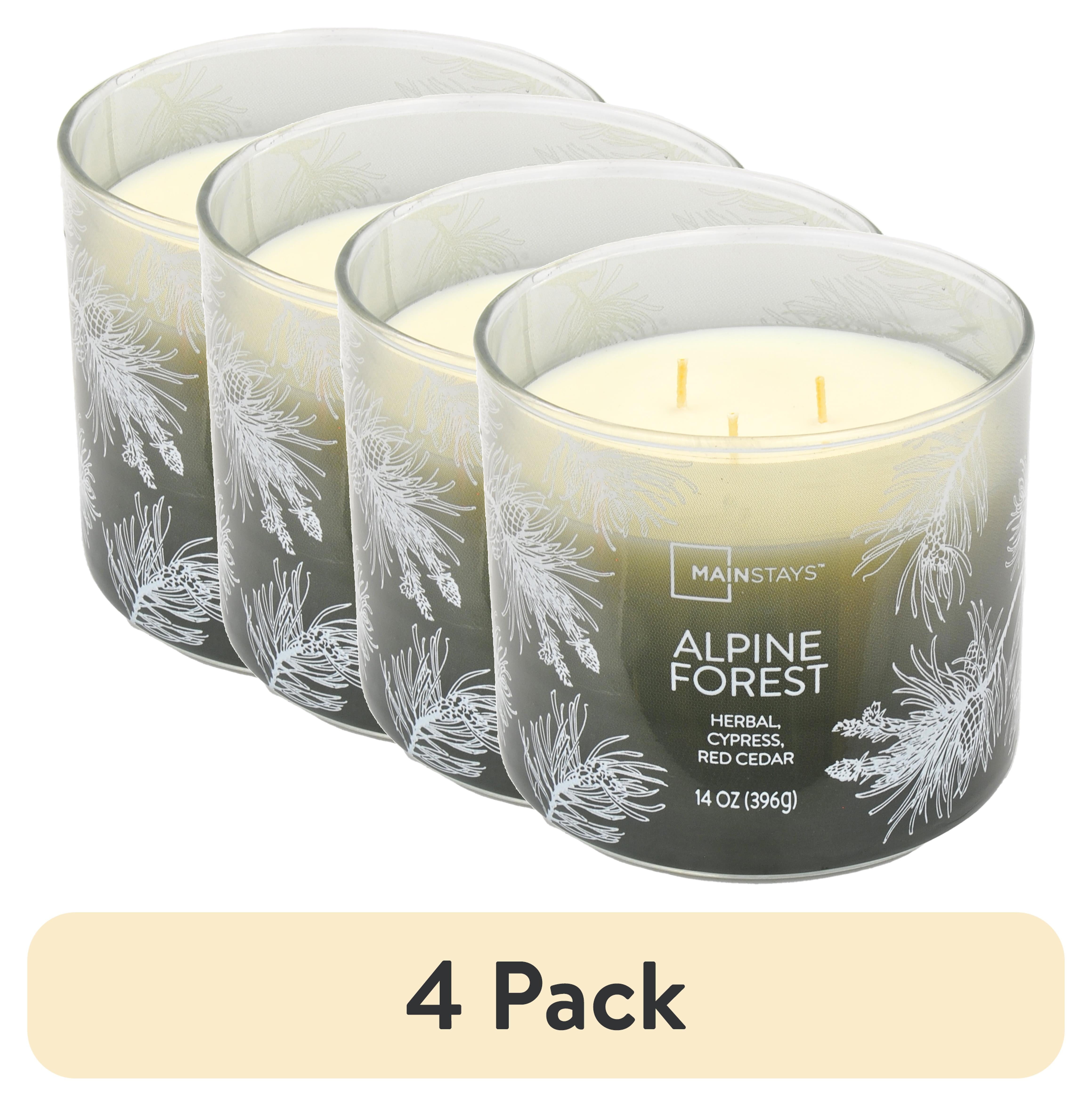 (4 pack) Mainstays 3-Wick Ombre Wrapped Alpine Forest Scented Candle, 14 oz