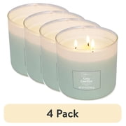 (4 pack) Mainstays Cozy Comfort 3-Wick Textured Wrapped Scented Candle, 14 oz