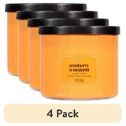 (1 pack) Mainstays 3-Wick Cranberry Mandarin Scented Candle, Textured Wrapped Jar, 14 oz
