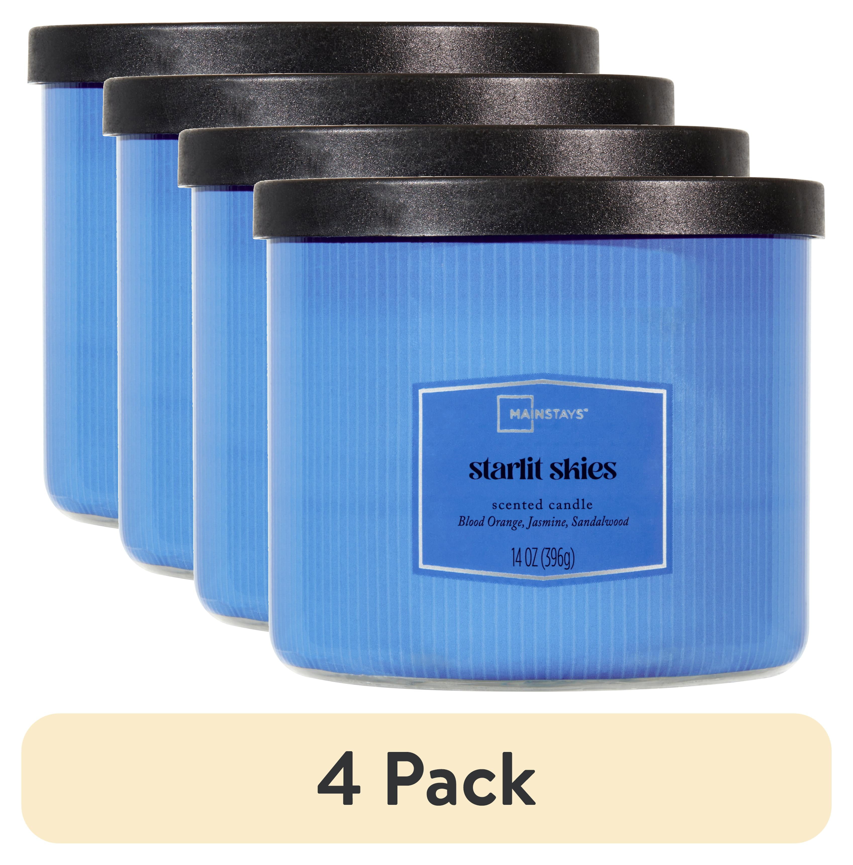(4 pack) Mainstays 3-Wick Textured Wrapped Starlit Skies Scented Candle, 14 oz