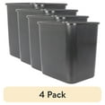 thumbnail image 1 of (4 pack) Mainstays Bathroom Trash Can, 3 Gallon Plastic Open Top Garbage Bucket Bin, Black, 1 of 8
