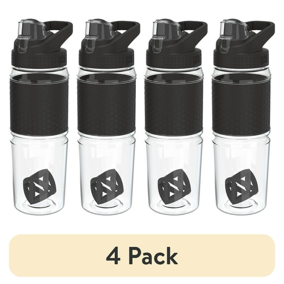 (4 pack) Mainstays 32 Fluid Ounces Shaker Bottle Black