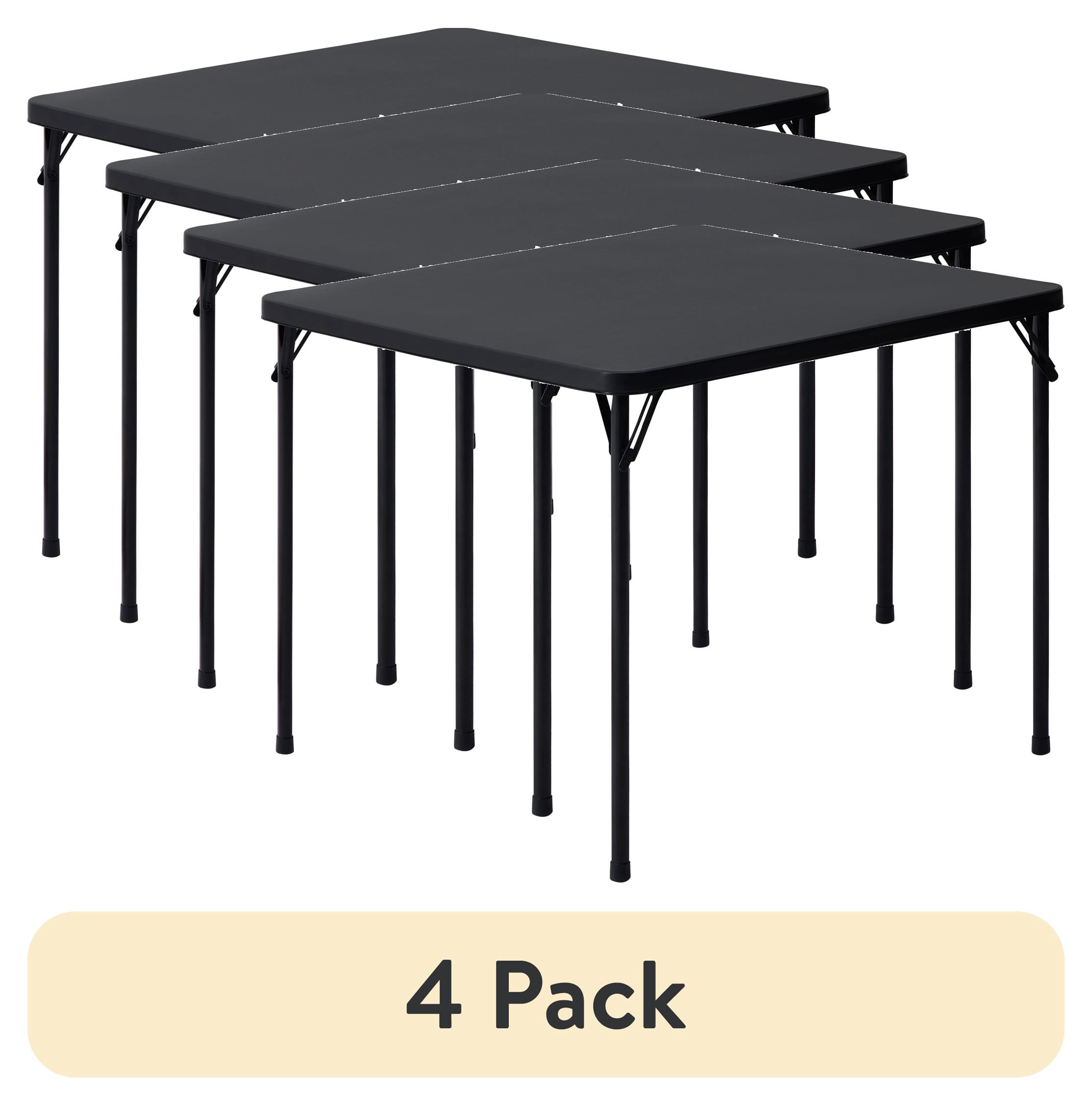 (4 pack) Mainstays 34 in Folding Card Table, Black