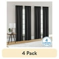 thumbnail image 1 of (4 pack) Mainstays 4 of a Kind Blackout Curtain Panels Set, 4 Panels, Black, 28 in W x 84 in L Each, 1 of 13