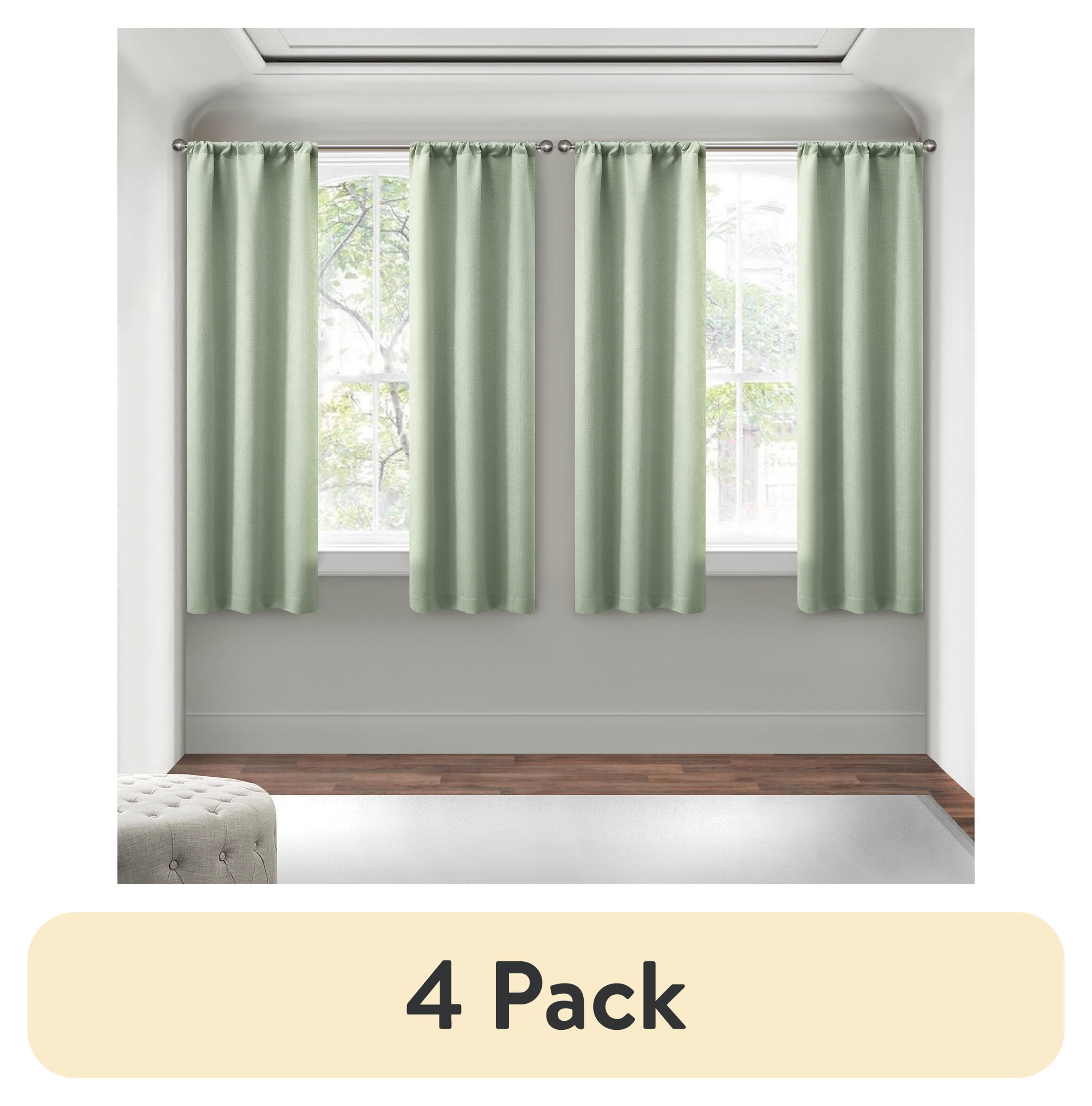 (4 pack) Mainstays Blackout Curtain Panels, Set of 4, Soft Sea, 28 in W x 63 in L