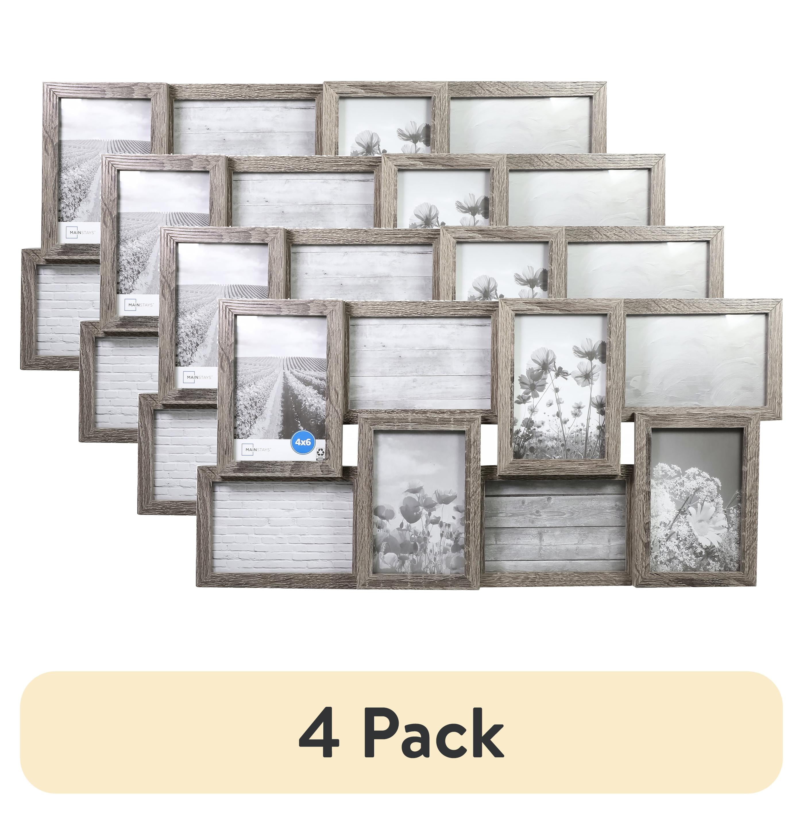 (4 pack) Mainstays – 4x6 Picture Frame – Rustic Gray Gallery 8 Photo Linear Program Wall Photo Frame