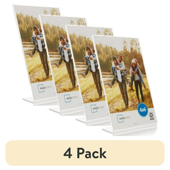 (4 pack) Mainstays – 4x6 Picture Frame – Acrylic Tabletop Photo Frame