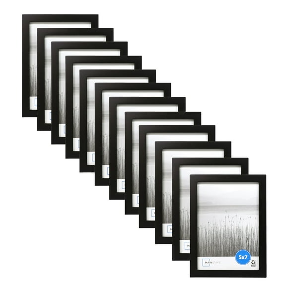 (4 pack) Mainstays - 5x7 Picture Frame - Black Gallery Linear Program Tabletop & Wall Photo Frame, Set of 3