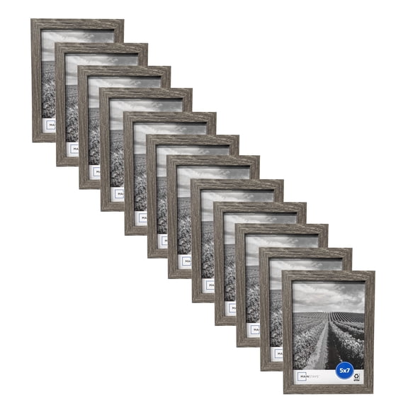 (4 pack) Mainstays - 5x7 Picture Frame - Rustic Gray Gallery Linear Program Tabletop & Wall Photo Frame, set of 3
