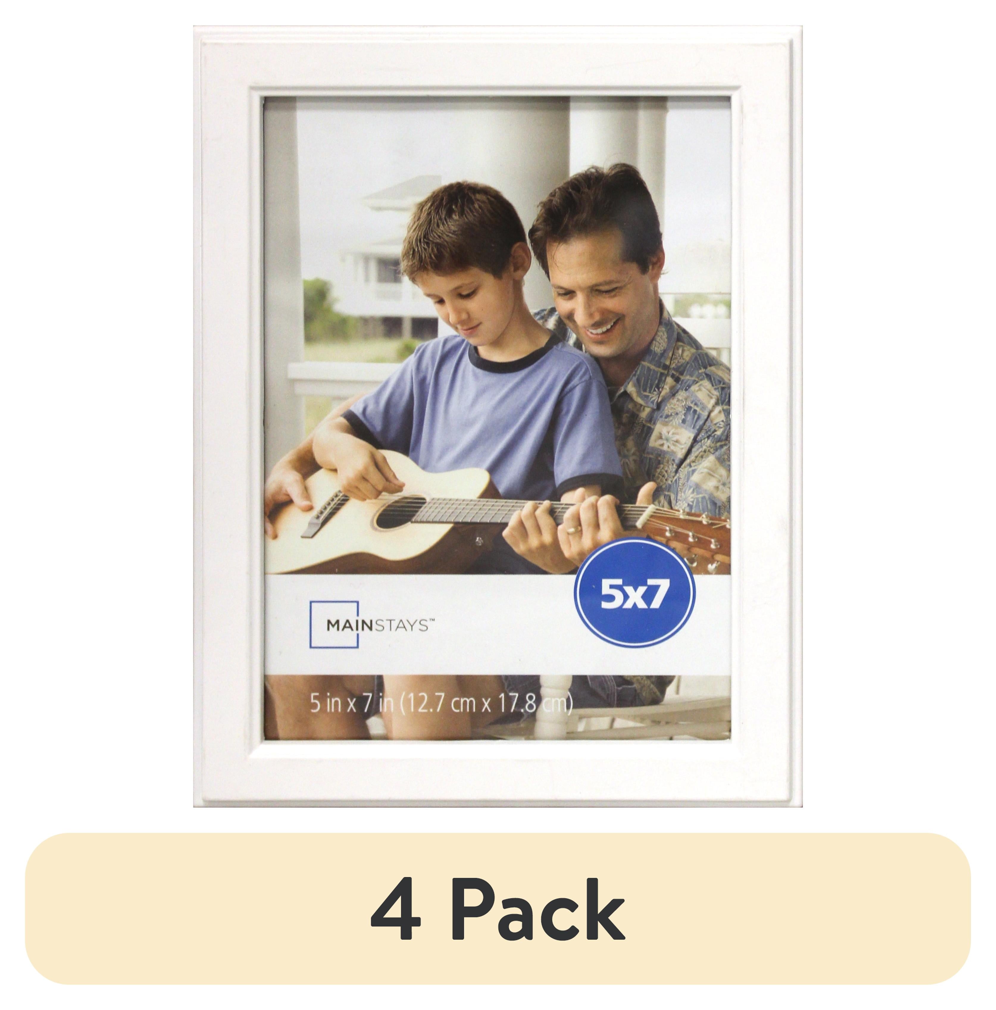 (4 pack) Mainstays 5x7 Step White Basic Tabletop Picture Frame