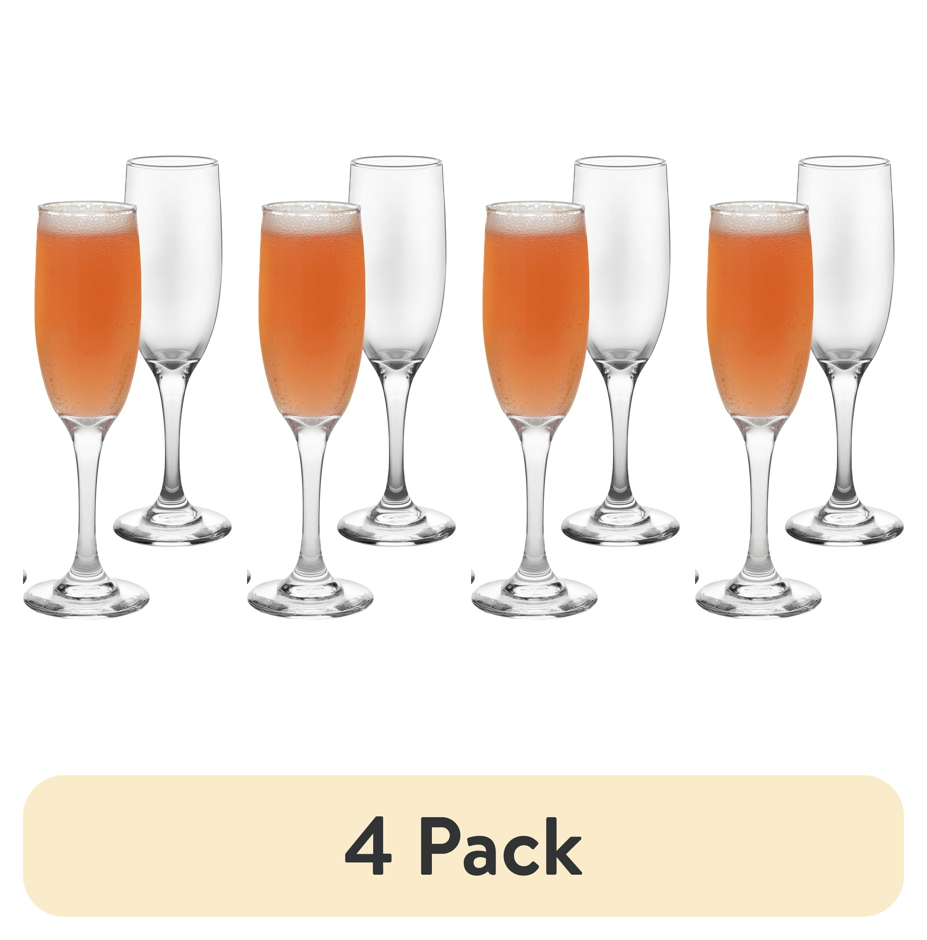 (4 pack) Mainstay Glass Champagne Flute, 6oz