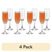(4 pack) Mainstay Glass Champagne Flute, 6oz