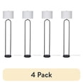 thumbnail interactive-video image 1 of (4 pack) Mainstays 64" Dual Pole Arch Metal Floor Lamp, Black Finish with White Fabric Drum Shade, 1 of 12