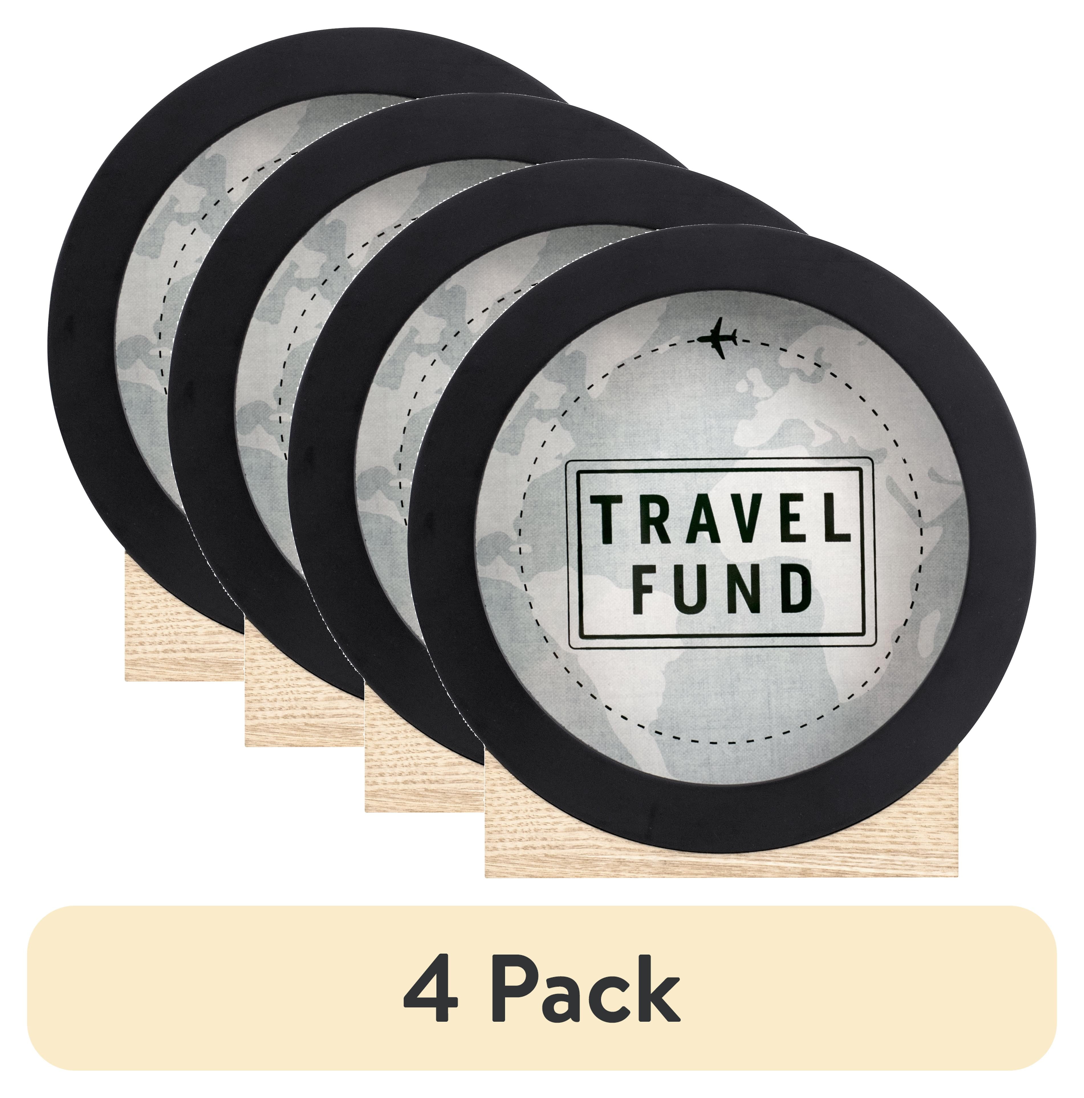 (4 pack) Mainstays 8.25" Travel Fund Bank, Black