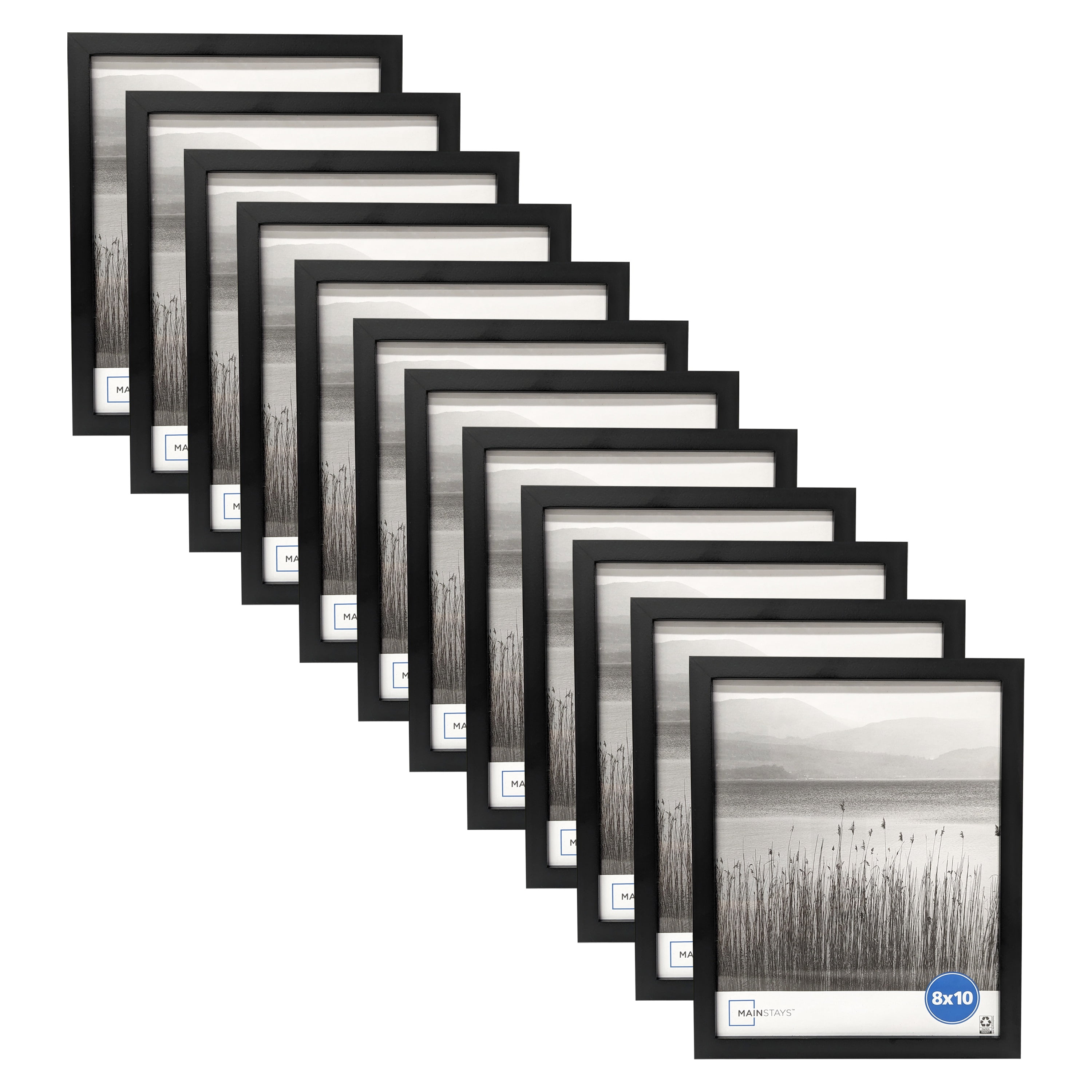 (4 pack) Mainstays - 8x10 Picture Frame - Black Gallery Linear Program Tabletop & Wall Photo Frame, Set of 3