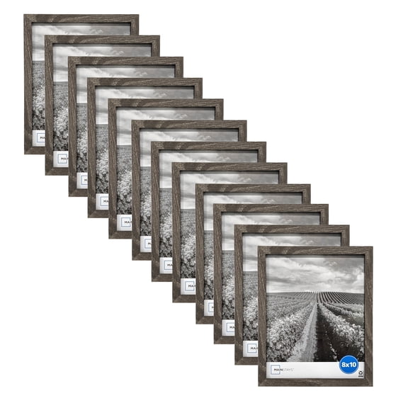 (4 pack) Mainstays - 8x10 Picture Frame - Rustic Gray Gallery Linear Program Tabletop & Wall Photo Frame, Set of 3