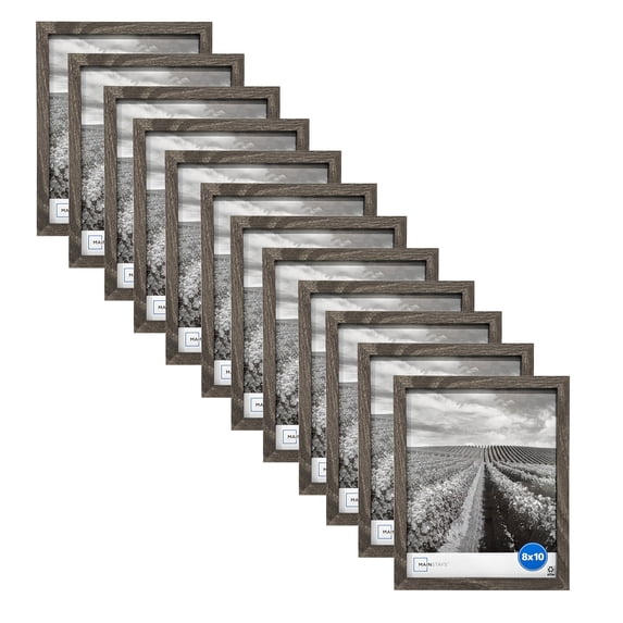 (4 pack) Mainstays - 8x10 Picture Frame - Rustic Gray Gallery Linear Program Tabletop & Wall Photo Frame, Set of 3