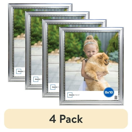 (4 pack) Mainstays 8x10 Silver Bead Tabletop Photo Frame