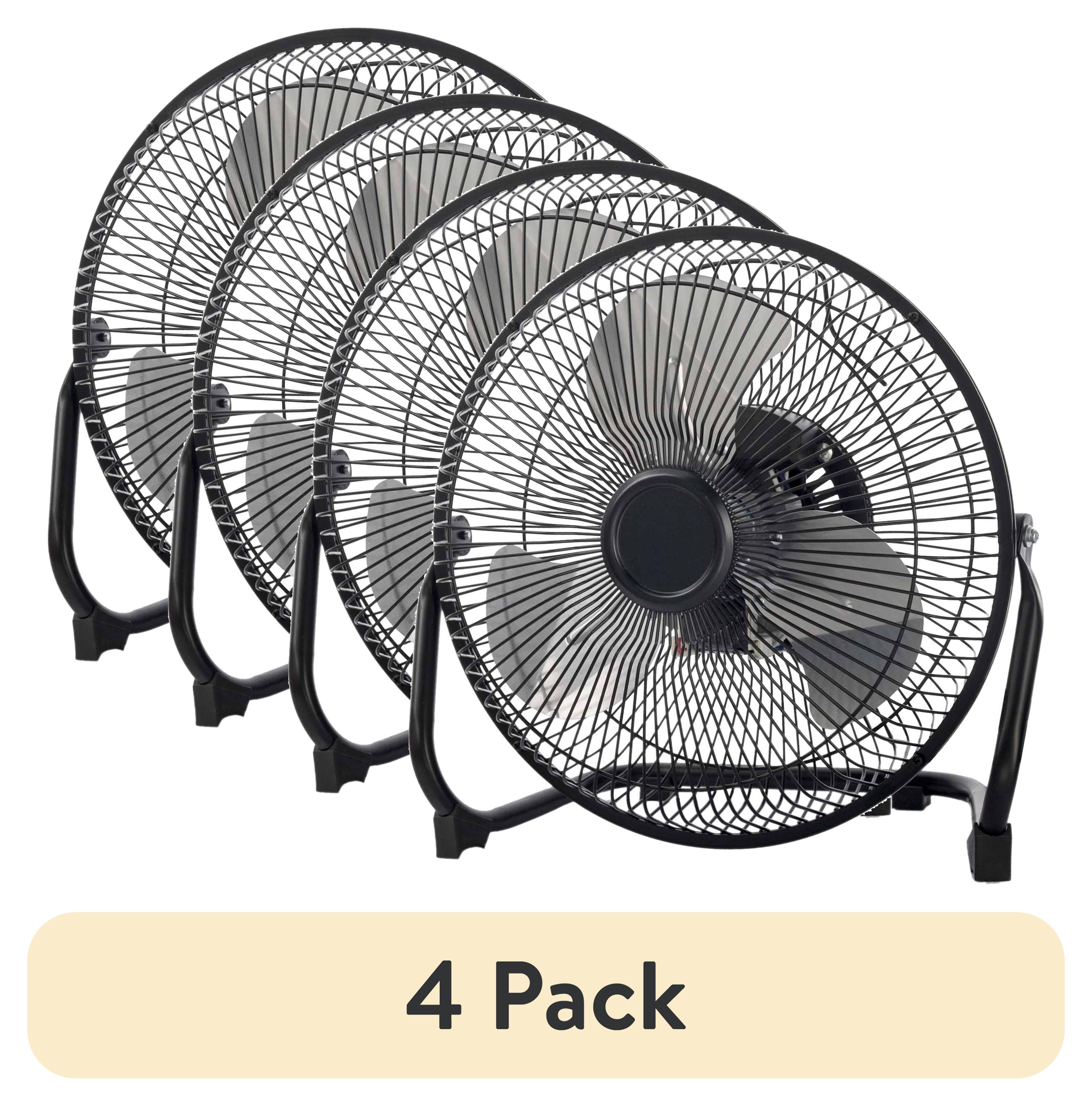 4 pack) Mainstays 9 Inch High Velocity Metal 3-Speed Fan with 360